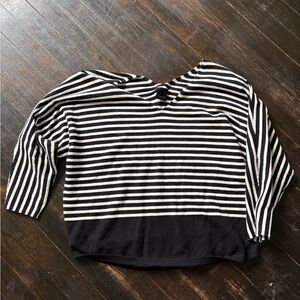Striped Black and White Women's Top